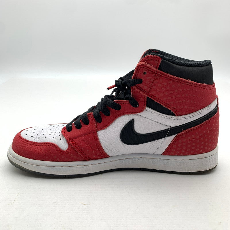 【中古品】【メンズ】 NIKE × SPIDERMAN ナイキ スパイダーマン 555088-602 AIR JORDAN１ORIGIN STORY "GYM RED WHITE PHOTO BLUE BLACK" エアジョーダン 1 スニーカー 靴 160-260618-mh-28-fuzh サイズ：27.5cm カラー：ホワイト レッド 万代Net店