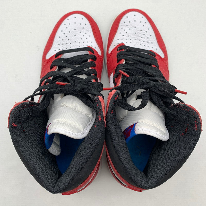 【中古品】【メンズ】 NIKE × SPIDERMAN ナイキ スパイダーマン 555088-602 AIR JORDAN１ORIGIN STORY "GYM RED WHITE PHOTO BLUE BLACK" エアジョーダン 1 スニーカー 靴 160-260618-mh-28-fuzh サイズ：27.5cm カラー：ホワイト レッド 万代Net店