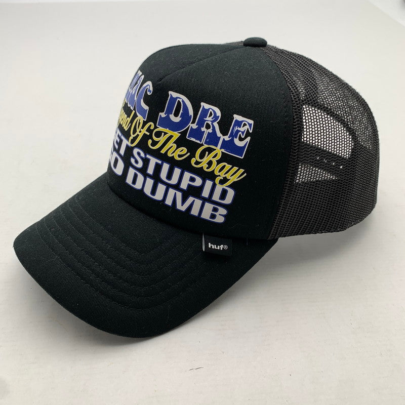 【中古品】【メンズ】 HUF×MAC DRE TRUCKER HAT ハフ x マックドレ トラッカーハット キャップ BLACK メッシュ 帽子 ※毛の付着あり 185-260811-io-49-fuzh カラー：ブラック 万代Net店