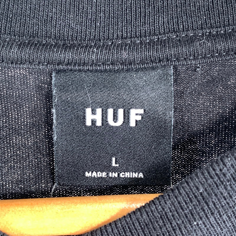 【中古品】【メンズ】 HUF ハフ SOUR LEMON TEE サワーレモン 半袖 Tシャツ 古着 142-260622-mh-08-fuzh サイズ：L カラー：ブラック 万代Net店