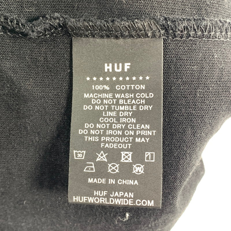 【中古品】【メンズ】 HUF ハフ SOUR LEMON TEE サワーレモン 半袖 Tシャツ 古着 142-260622-mh-08-fuzh サイズ：L カラー：ブラック 万代Net店