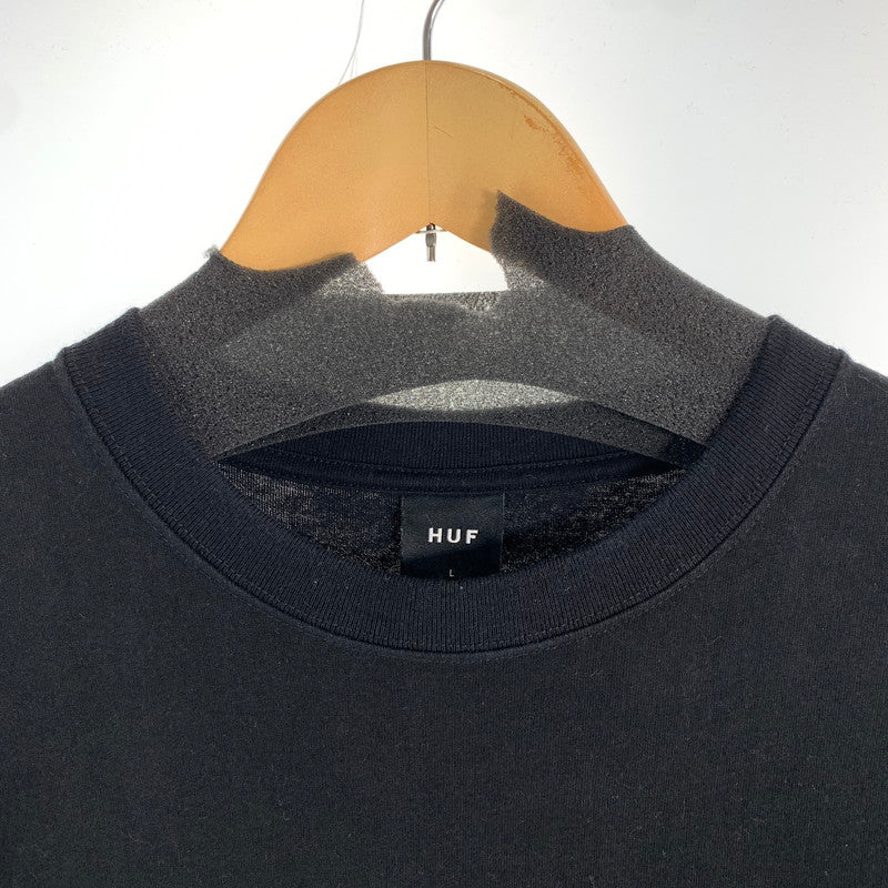 【中古品】【メンズ】 HUF ハフ SOUR LEMON TEE サワーレモン 半袖 Tシャツ 古着 142-260622-mh-08-fuzh サイズ：L カラー：ブラック 万代Net店