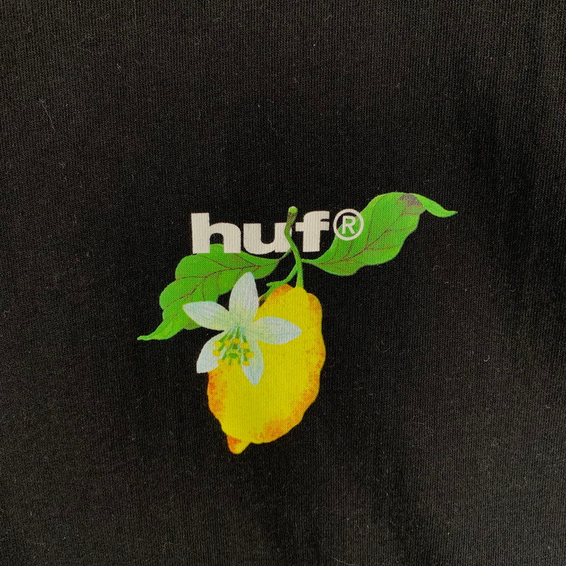 【中古品】【メンズ】 HUF ハフ SOUR LEMON TEE サワーレモン 半袖 Tシャツ 古着 142-260622-mh-08-fuzh サイズ：L カラー：ブラック 万代Net店