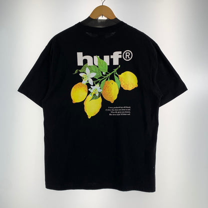 【中古品】【メンズ】 HUF ハフ SOUR LEMON TEE サワーレモン 半袖 Tシャツ 古着 142-260622-mh-08-fuzh サイズ：L カラー：ブラック 万代Net店
