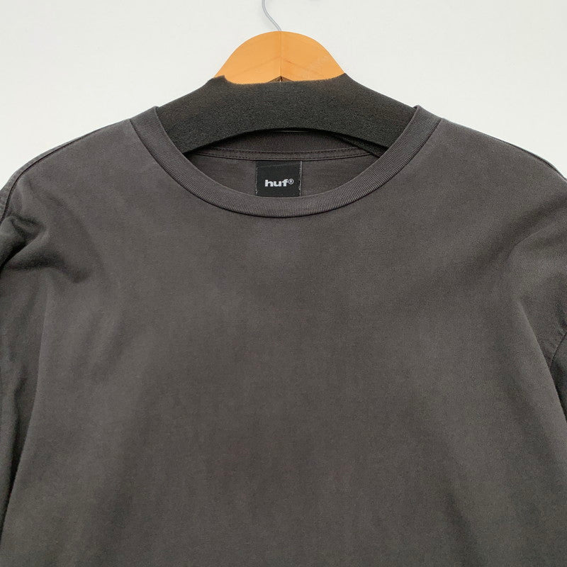 【中古品】【メンズ】 HUF LEON LONG SLEEVE DOUBLE LAYER TOP ハフ 長袖レイヤードTシャツ カットソー ブランド 古着 142-260627-gm-06-fuz サイズ：L カラー：ブラック ホワイト 万代Net店