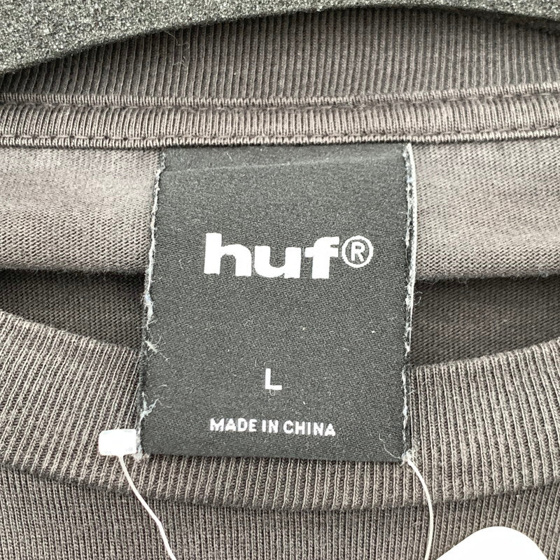 【中古品】【メンズ】 HUF LEON LONG SLEEVE DOUBLE LAYER TOP ハフ 長袖レイヤードTシャツ カットソー ブランド 古着 142-260627-gm-06-fuz サイズ：L カラー：ブラック ホワイト 万代Net店