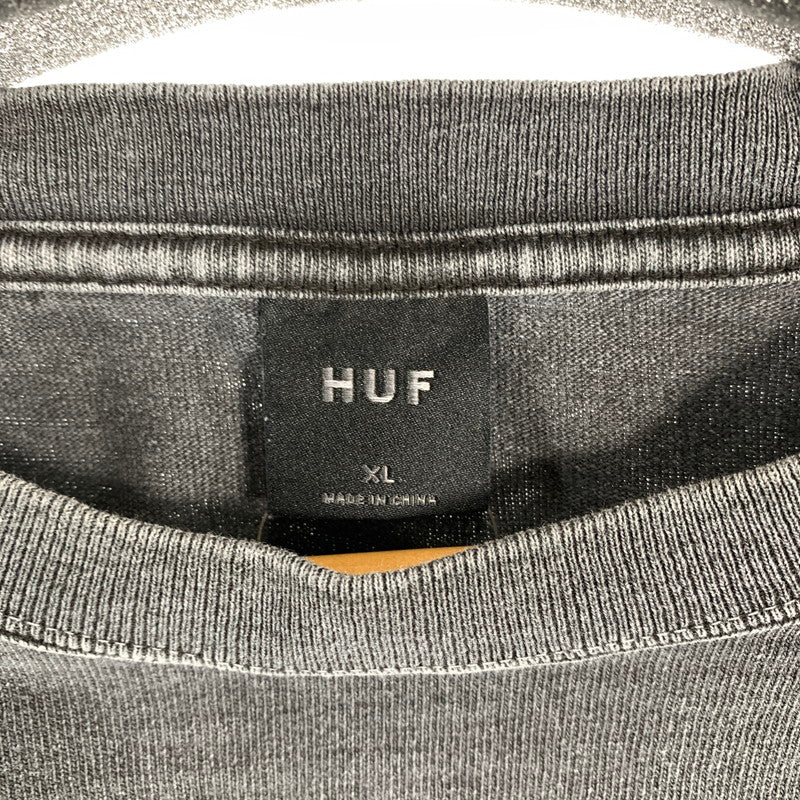 【中古品】【メンズ】 HUF ハフ CLASSIC ARCH WIDE CREW 半袖 Tシャツ トップス 古着 142-260622-mh-06-fuzh サイズ：XL カラー：インクブラック 万代Net店