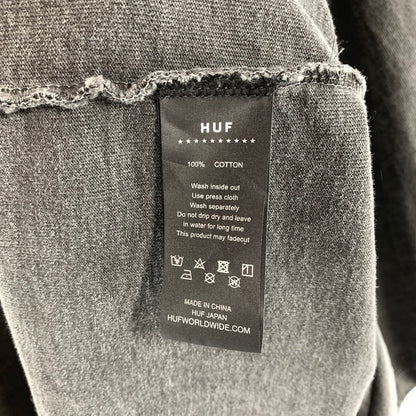 【中古品】【メンズ】 HUF ハフ CLASSIC ARCH WIDE CREW 半袖 Tシャツ トップス 古着 142-260622-mh-06-fuzh サイズ：XL カラー：インクブラック 万代Net店