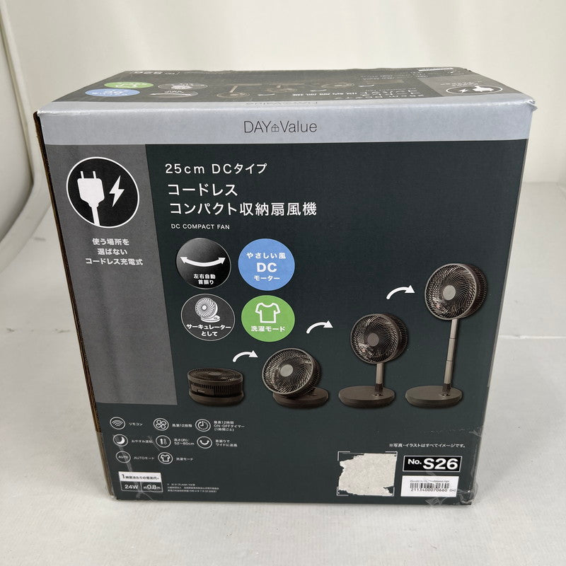 【未使用品】 NITORI ニトリ FD04NR 25cm DCタイプ コードレス コンパクト 収納 扇風機 折り畳み 099-260721-mh-04-fuzh 万代Net店