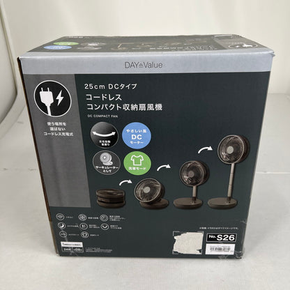 【未使用品】 NITORI ニトリ FD04NR 25cm DCタイプ コードレス コンパクト 収納 扇風機 折り畳み 099-260721-mh-04-fuzh 万代Net店