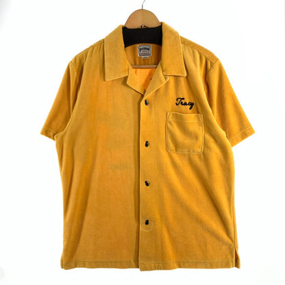 【中古品】【メンズ】 HOUSTON BOWLING SS SHIRT ヒューストン 別珍 ボーリング半袖シャツ トップス ブランド 古着 145-260627-gm-12-fuz サイズ：XL カラー：イエロー 万代Net店