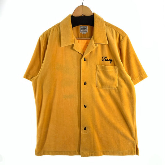 【中古品】【メンズ】 HOUSTON BOWLING SS SHIRT ヒューストン 別珍 ボーリング半袖シャツ トップス ブランド 古着 145-260627-gm-12-fuz サイズ：XL カラー：イエロー 万代Net店