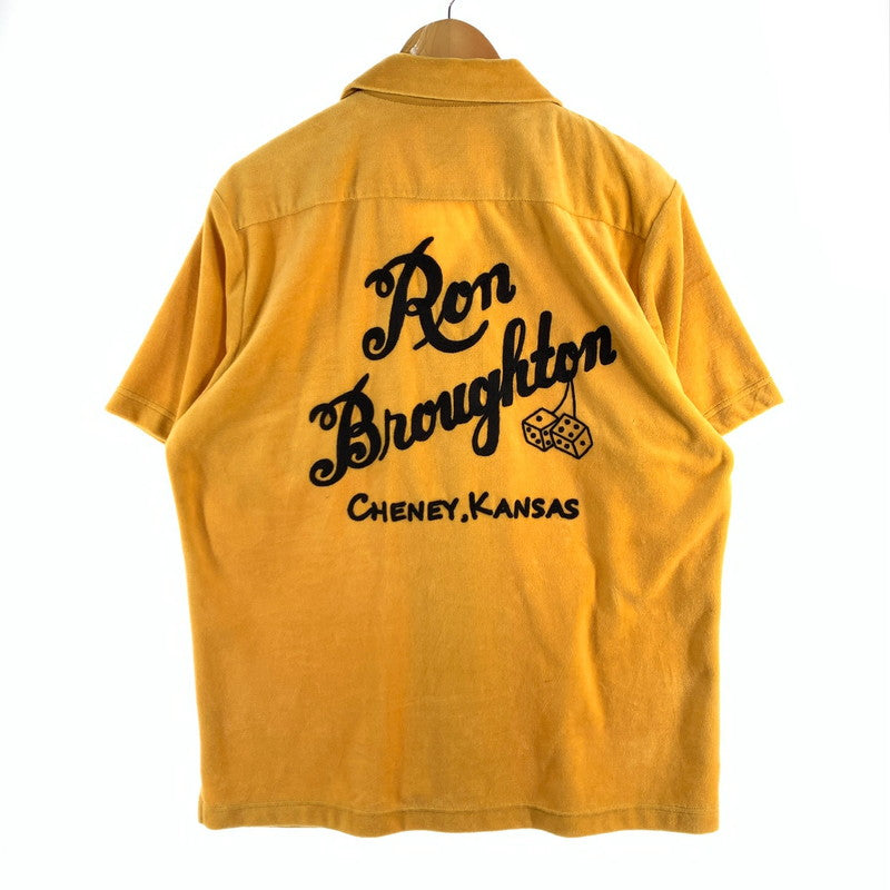 【中古品】【メンズ】 HOUSTON BOWLING SS SHIRT ヒューストン 別珍 ボーリング半袖シャツ トップス ブランド 古着 145-260627-gm-12-fuz サイズ：XL カラー：イエロー 万代Net店