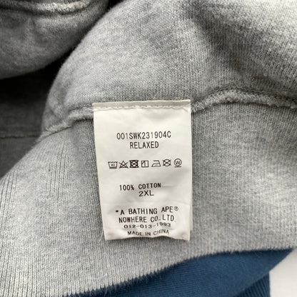 【中古品】【メンズ】 BAPE×SEAN WOTHERSPOON 4WAY CREWNECK クルーネック スウェット トレーナー NAVY.GRAY SIZE:2XL ※シミ・プリントひび割れ有 142-260719-io-08-fuzh 万代Net店