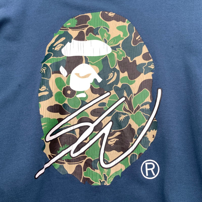 【中古品】【メンズ】 BAPE×SEAN WOTHERSPOON 4WAY CREWNECK クルーネック スウェット トレーナー NAVY.GRAY SIZE:2XL ※シミ・プリントひび割れ有 142-260719-io-08-fuzh 万代Net店