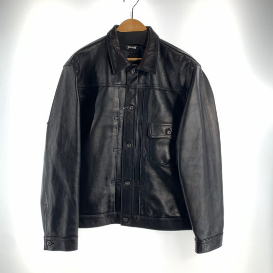 【中古品】【メンズ】 SCHOTT ショット 782-5950015 SHEEP LEATHER 1ST TRACKER JACKET シープ レザー ファースト トラッカー ジャケット アウター 古着 145-260622-mh-01-fuzh サイズ：L カラー：ブラック 万代Net店
