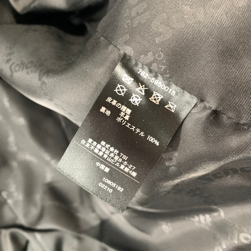 【中古品】【メンズ】 SCHOTT ショット 782-5950015 SHEEP LEATHER 1ST TRACKER JACKET シープ レザー ファースト トラッカー ジャケット アウター 古着 145-260622-mh-01-fuzh サイズ：L カラー：ブラック 万代Net店
