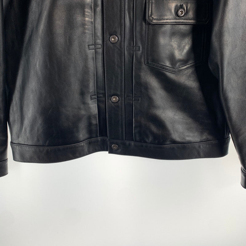 【中古品】【メンズ】 SCHOTT ショット 782-5950015 SHEEP LEATHER 1ST TRACKER JACKET シープ レザー ファースト トラッカー ジャケット アウター 古着 145-260622-mh-01-fuzh サイズ：L カラー：ブラック 万代Net店