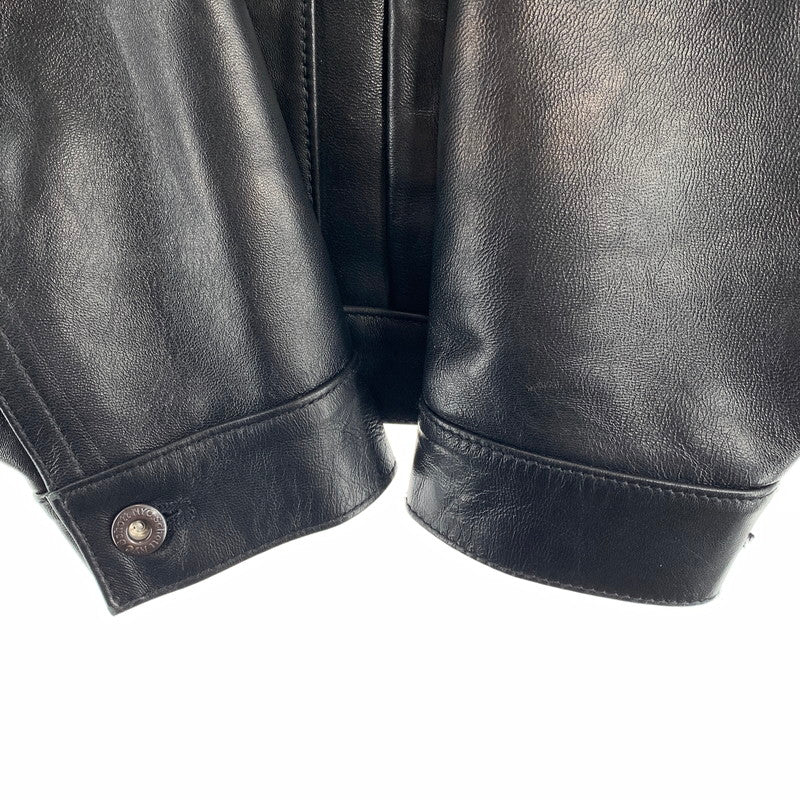 【中古品】【メンズ】 SCHOTT ショット 782-5950015 SHEEP LEATHER 1ST TRACKER JACKET シープ レザー ファースト トラッカー ジャケット アウター 古着 145-260622-mh-01-fuzh サイズ：L カラー：ブラック 万代Net店
