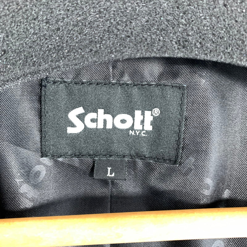 【中古品】【メンズ】 SCHOTT ショット 782-5950015 SHEEP LEATHER 1ST TRACKER JACKET シープ レザー ファースト トラッカー ジャケット アウター 古着 145-260622-mh-01-fuzh サイズ：L カラー：ブラック 万代Net店