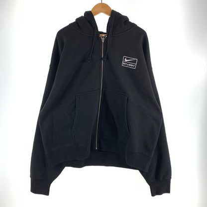 【中古品】【メンズ】 STUSSY × NIKE ステューシー ナイキ FJ9175-010 STONE WASHED FLEECE ZIP HOODIE ジップアップ フーディ パーカー トップス 古着 142-260622-mh-05-fuzh サイズ：L カラー：ブラック 万代Net店