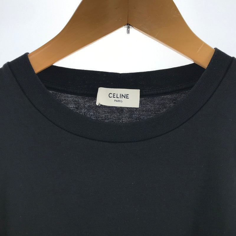 【中古品】【レディース】 CELINE セリーヌ 2X764671Q 38AW プリントルーズTシャツ カラーBLACK SIZE:XXS 170-260623-ky-06-fuzh 万代Net店