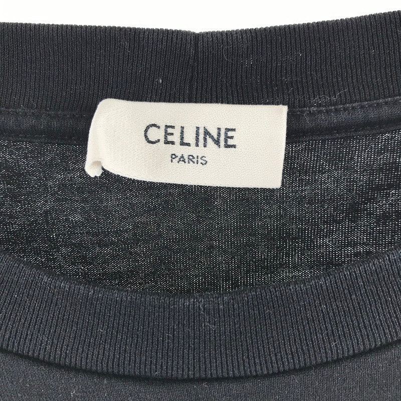 【中古品】【レディース】 CELINE セリーヌ 2X764671Q 38AW プリントルーズTシャツ カラーBLACK SIZE:XXS 170-260623-ky-06-fuzh 万代Net店