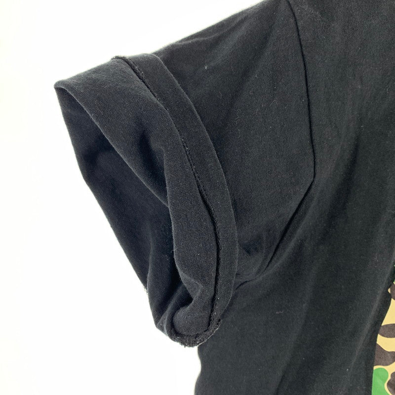 【中古品】【メンズ】 A BATHING APE アベイシングエイプ 001TEJ301006M S.S TEE CAMO BIG FACE カモフラ 大猿 半袖 Tシャツ 古着 142-260622-mh-07-fuzh サイズ：L カラー：ブラック 万代Net店