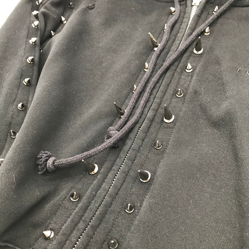 【中古品】【レディース】 IKUMI イクミ パーカー ブラック BLACK スタッズ SIZE:F FULL ZIP 袖に白いスレあり 170-260702-io-02-fuzh 万代Net店