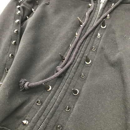 【中古品】【レディース】 IKUMI イクミ パーカー ブラック BLACK スタッズ SIZE:F FULL ZIP 袖に白いスレあり 170-260702-io-02-fuzh 万代Net店