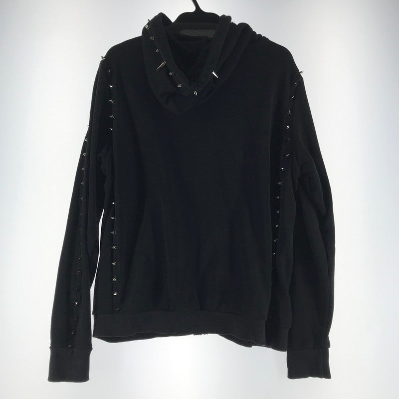 【中古品】【レディース】 IKUMI イクミ パーカー ブラック BLACK スタッズ SIZE:F FULL ZIP 袖に白いスレあり 170-260702-io-02-fuzh 万代Net店
