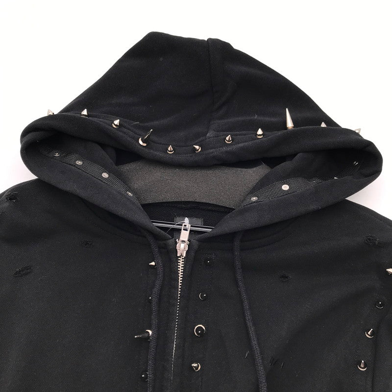 【中古品】【レディース】 IKUMI イクミ パーカー ブラック BLACK スタッズ SIZE:F FULL ZIP 袖に白いスレあり 170-260702-io-02-fuzh 万代Net店