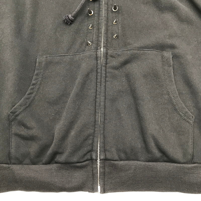 【中古品】【レディース】 IKUMI イクミ パーカー ブラック BLACK スタッズ SIZE:F FULL ZIP 袖に白いスレあり 170-260702-io-02-fuzh 万代Net店