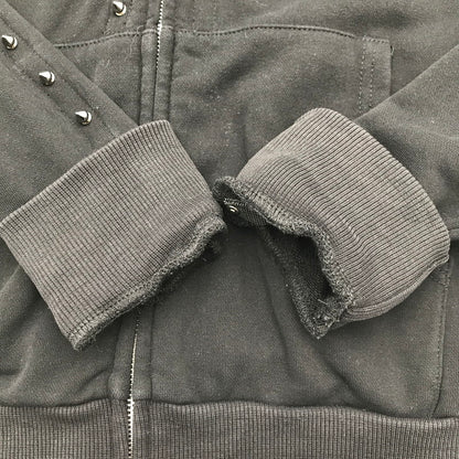 【中古品】【レディース】 IKUMI イクミ パーカー ブラック BLACK スタッズ SIZE:F FULL ZIP 袖に白いスレあり 170-260702-io-02-fuzh 万代Net店