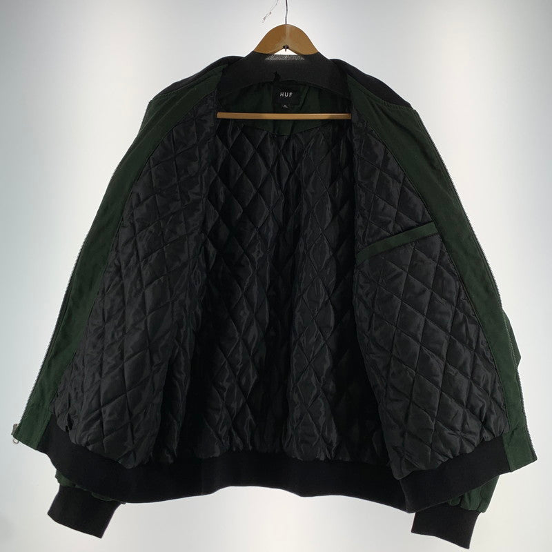 【中古品】【メンズ】 HUF ハフ STRATFORD TOUR JACKET ストライトフォード ツアー ジャケット フライトジャケット アウター 古着 142-260729-mh-21-fuzh サイズ：XL カラー：グリーン 万代Net店