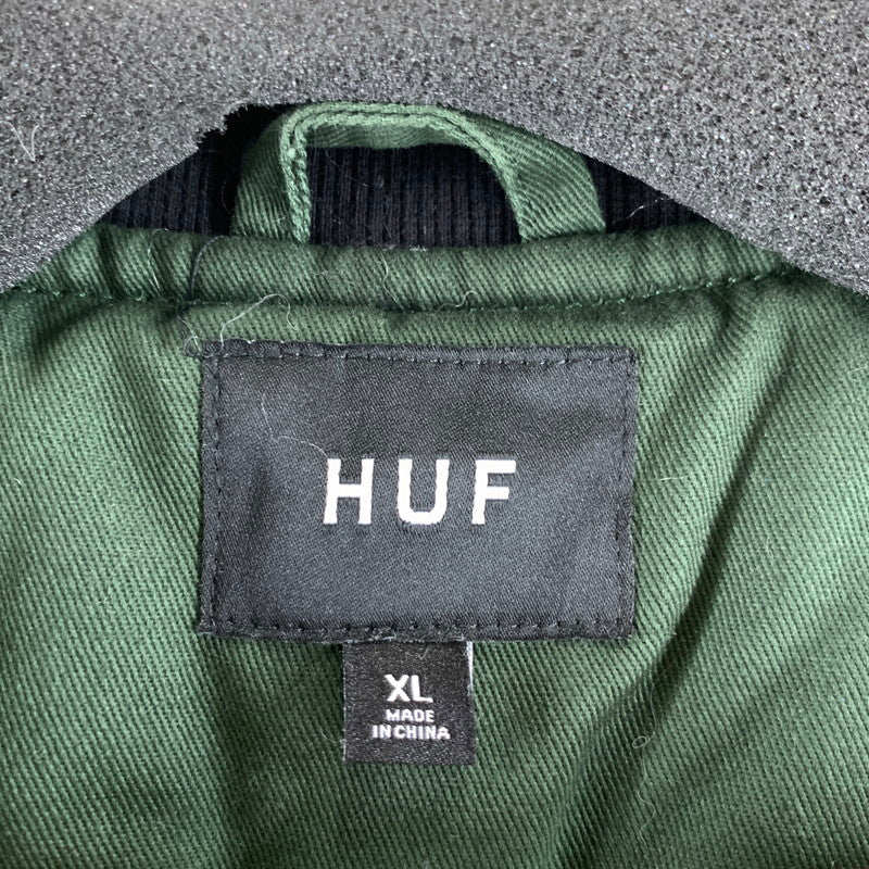 【中古品】【メンズ】 HUF ハフ STRATFORD TOUR JACKET ストライトフォード ツアー ジャケット フライトジャケット アウター 古着 142-260729-mh-21-fuzh サイズ：XL カラー：グリーン 万代Net店