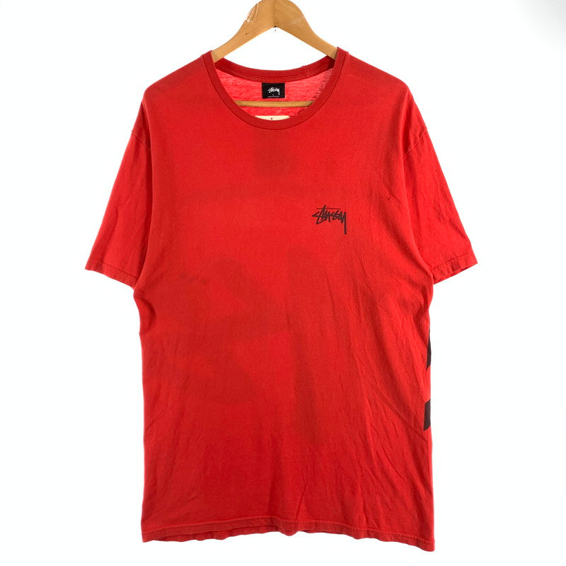【中古品】【メンズ】 STUSSY ステューシー 半袖Tシャツ 胸元ワンポイント カットソー ブランド 古着 142-260627-gm-19-fuz サイズ：L カラー：レッド 万代Net店