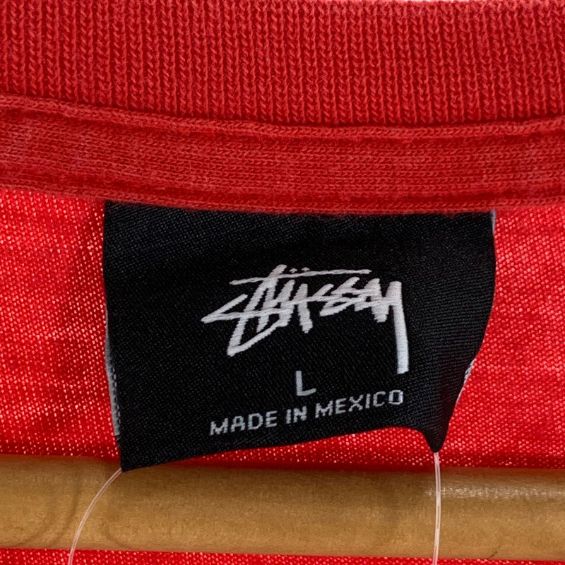 【中古品】【メンズ】 STUSSY ステューシー 半袖Tシャツ 胸元ワンポイント カットソー ブランド 古着 142-260627-gm-19-fuz サイズ：L カラー：レッド 万代Net店