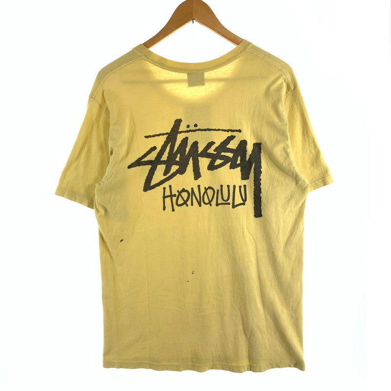 【中古品】【メンズ】 STUSSY ステューシー 半袖Tシャツ 胸元ワンポイント ホノルル カットソー ブランド 古着 142-260627-gm-17-fuz サイズ：M カラー：イエロー 万代Net店