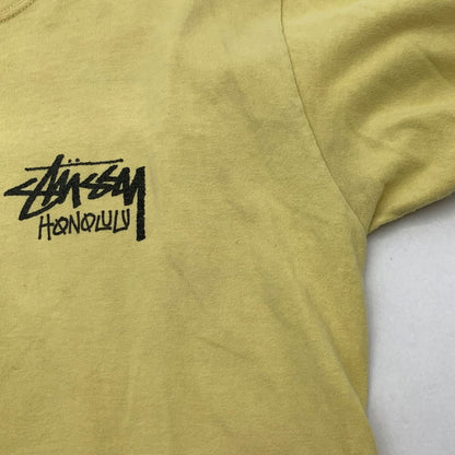 【中古品】【メンズ】 STUSSY ステューシー 半袖Tシャツ 胸元ワンポイント ホノルル カットソー ブランド 古着 142-260627-gm-17-fuz サイズ：M カラー：イエロー 万代Net店