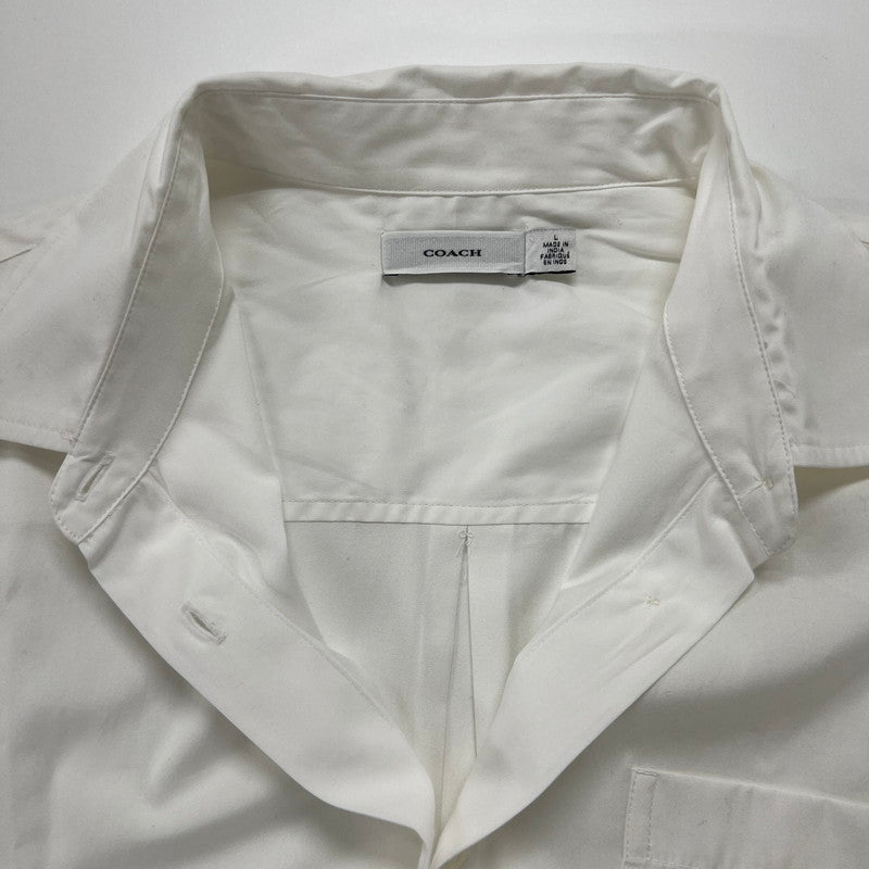 【中古品】【メンズ/レディース】 COACH (コーチ) LS SHIRT 長袖シャツ ブラウス 141-260705-nm-07-fuzh サイズ：L カラー：ホワイト 万代Net店