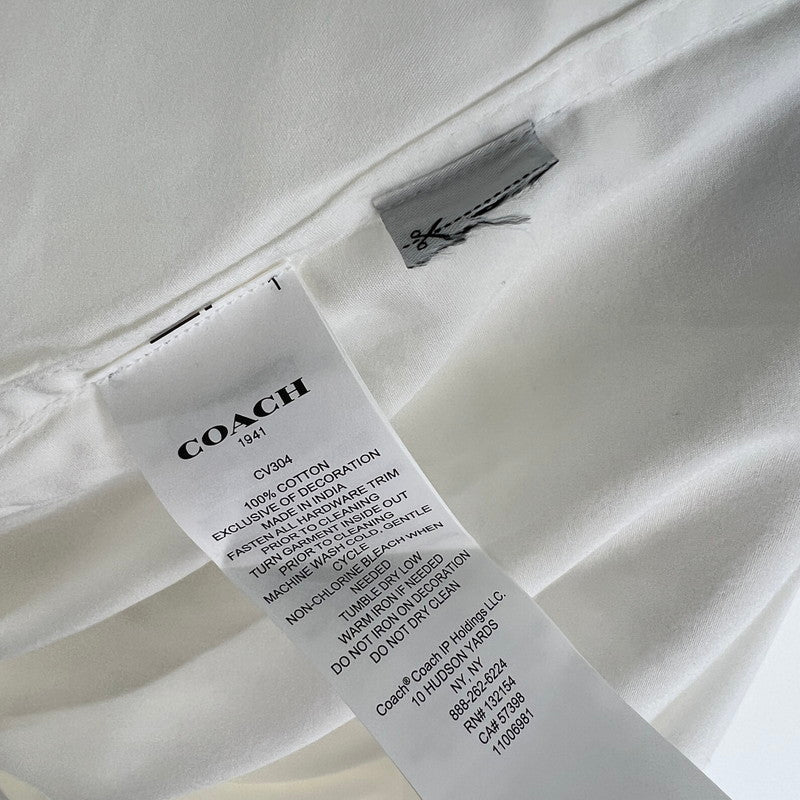 【中古品】【メンズ/レディース】 COACH (コーチ) LS SHIRT 長袖シャツ ブラウス 141-260705-nm-07-fuzh サイズ：L カラー：ホワイト 万代Net店