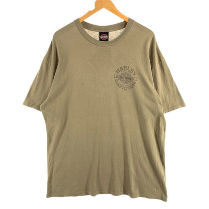 【中古品】【メンズ】 HARLEY-DAVIDSON ハーレーダビッドソン 半袖Tシャツ カットソー ブランド 古着 145-260627-gm-15-fuz サイズ：XL カラー：ベージュ 万代Net店