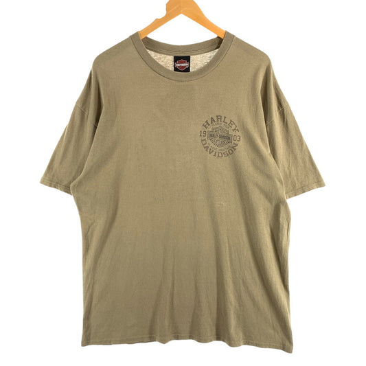 【中古品】【メンズ】 HARLEY-DAVIDSON ハーレーダビッドソン 半袖Tシャツ カットソー ブランド 古着 145-260627-gm-15-fuz サイズ：XL カラー：ベージュ 万代Net店