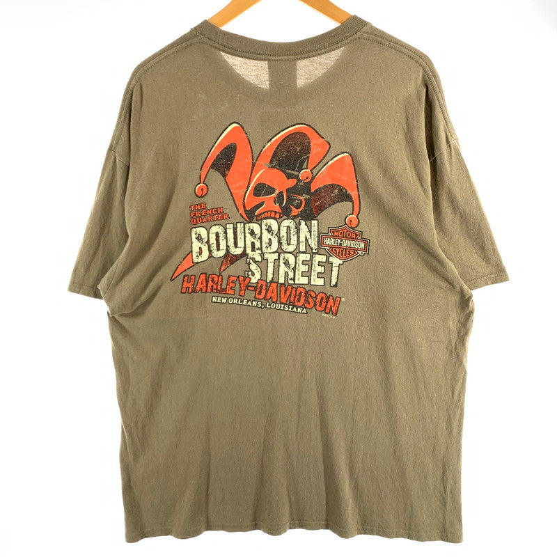 【中古品】【メンズ】 HARLEY-DAVIDSON ハーレーダビッドソン 半袖Tシャツ カットソー ブランド 古着 145-260627-gm-15-fuz サイズ：XL カラー：ベージュ 万代Net店