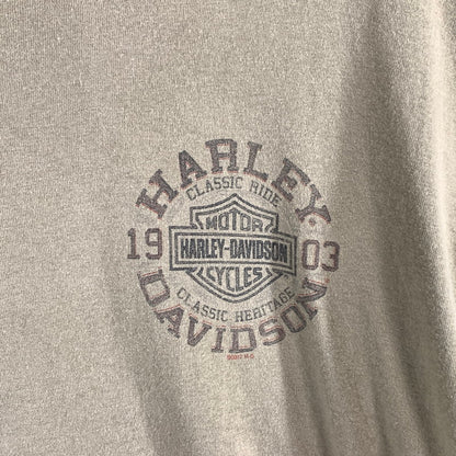 【中古品】【メンズ】 HARLEY-DAVIDSON ハーレーダビッドソン 半袖Tシャツ カットソー ブランド 古着 145-260627-gm-15-fuz サイズ：XL カラー：ベージュ 万代Net店
