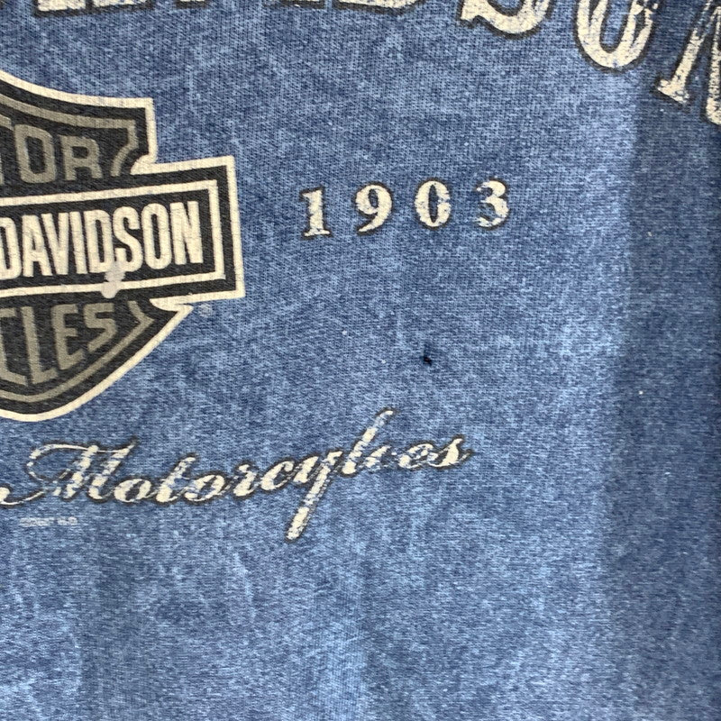 【中古品】【メンズ】 HARLEY－DAVIDSON ハーレーダビッドソン 半袖Tシャツ カットソー ブランド 古着 145-260627-gm-16-fuz サイズ：不明 カラー：ブルー 万代Net店