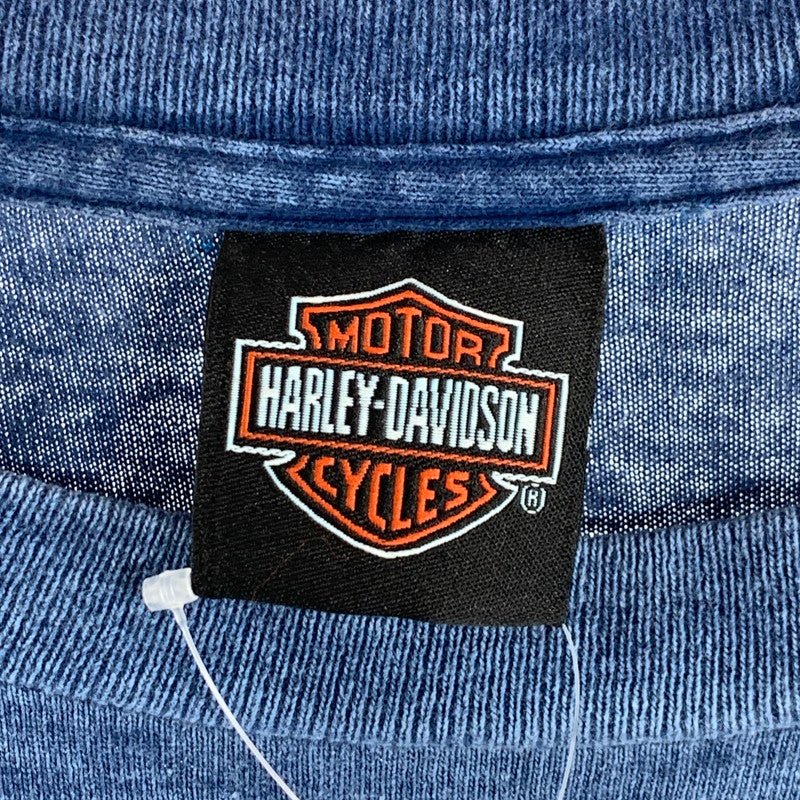 【中古品】【メンズ】 HARLEY－DAVIDSON ハーレーダビッドソン 半袖Tシャツ カットソー ブランド 古着 145-260627-gm-16-fuz サイズ：不明 カラー：ブルー 万代Net店