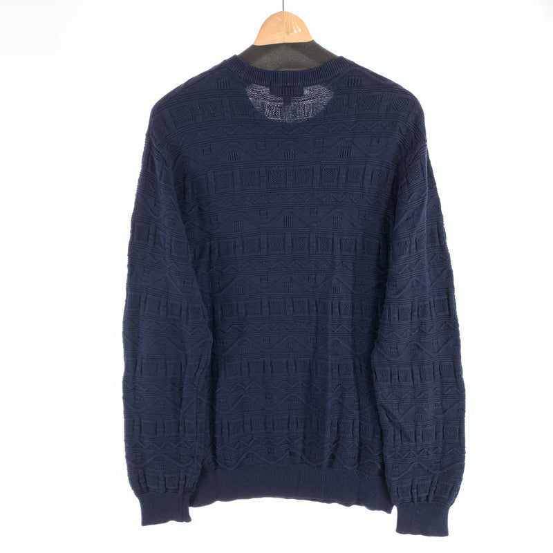 【中古品】【メンズ】 SUPREME COTTON JACQUARD SWEATER シュプリーム コットン ジャガードセーター ニット ブランド 古着 149-260627-gm-29-fuz サイズ：M カラー：ネイビー 万代Net店
