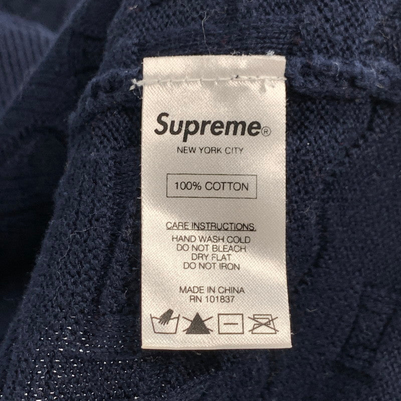 【中古品】【メンズ】 SUPREME COTTON JACQUARD SWEATER シュプリーム コットン ジャガードセーター ニット ブランド 古着 149-260627-gm-29-fuz サイズ：M カラー：ネイビー 万代Net店